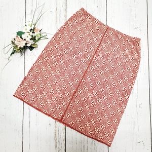 STUDIO M Geometric Red Print Stretch Skirt Size XS
